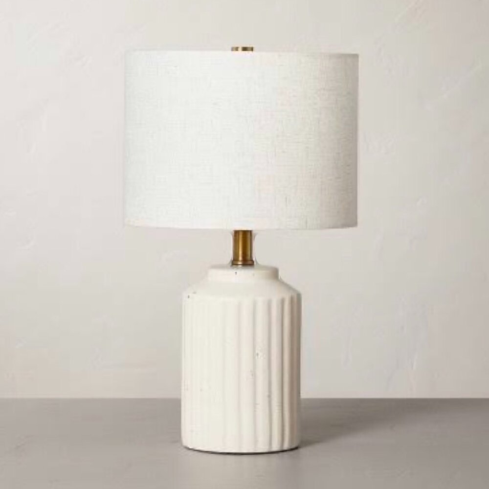 Hearth & Hand Cream Ceramic Table Lamp with Gold Accent